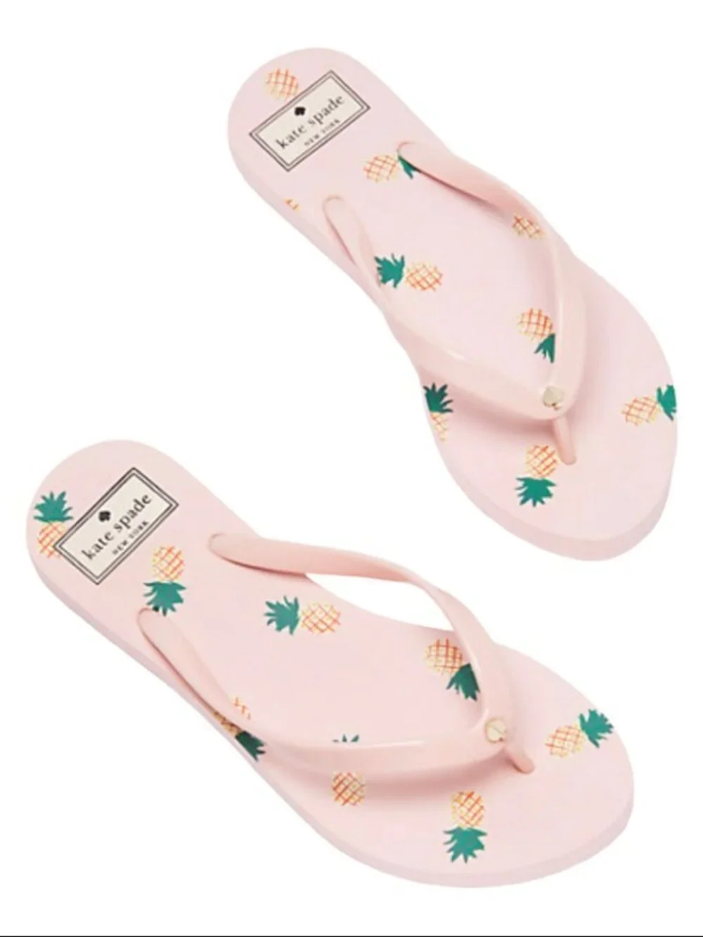 Kate Spade New Fiji Pineapple Flip Flops in Pink & Green